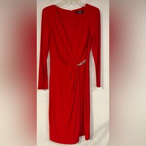 Elegant Red Wrap Dress
